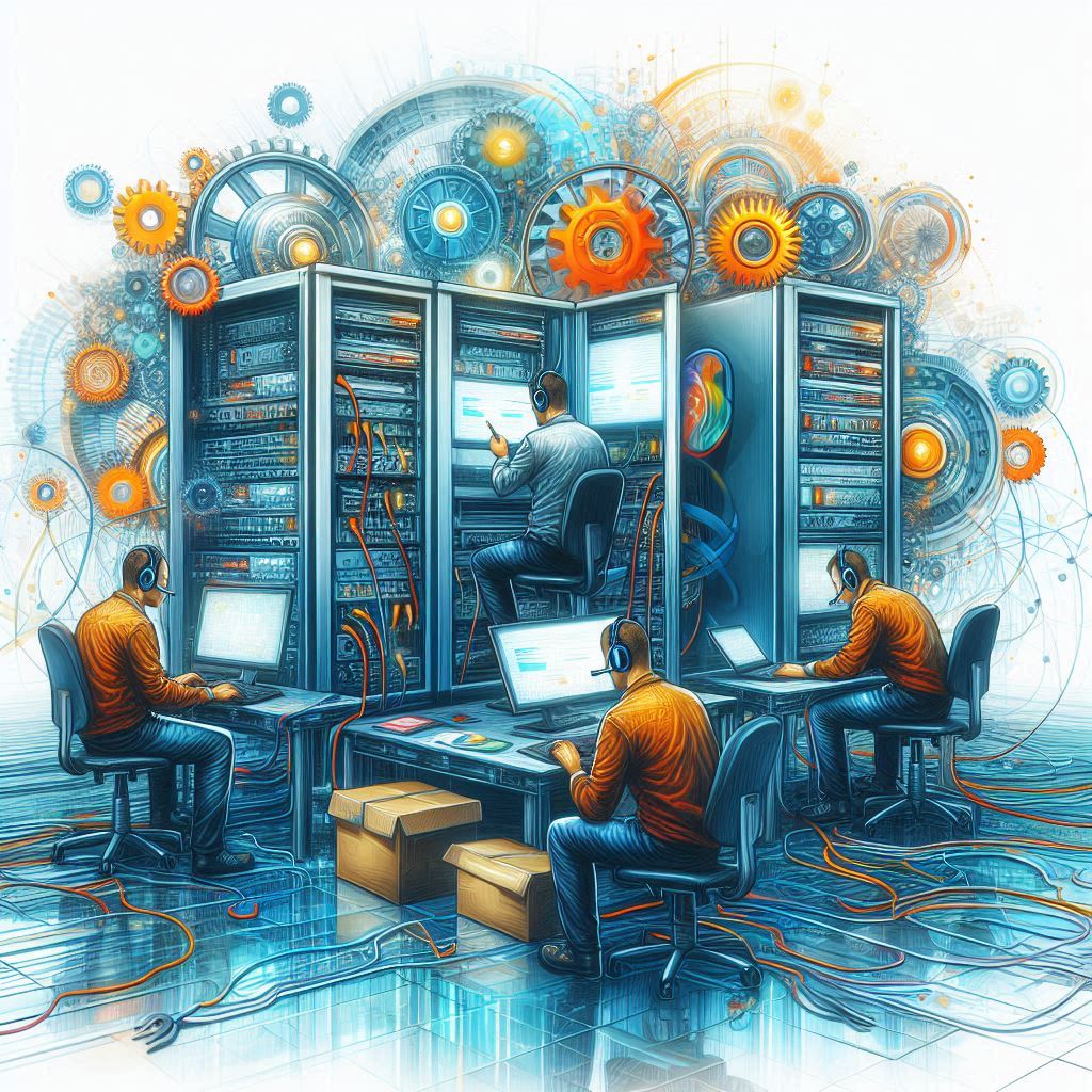 IT support team maintaining systems